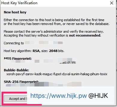 bitvise主机指纹确认