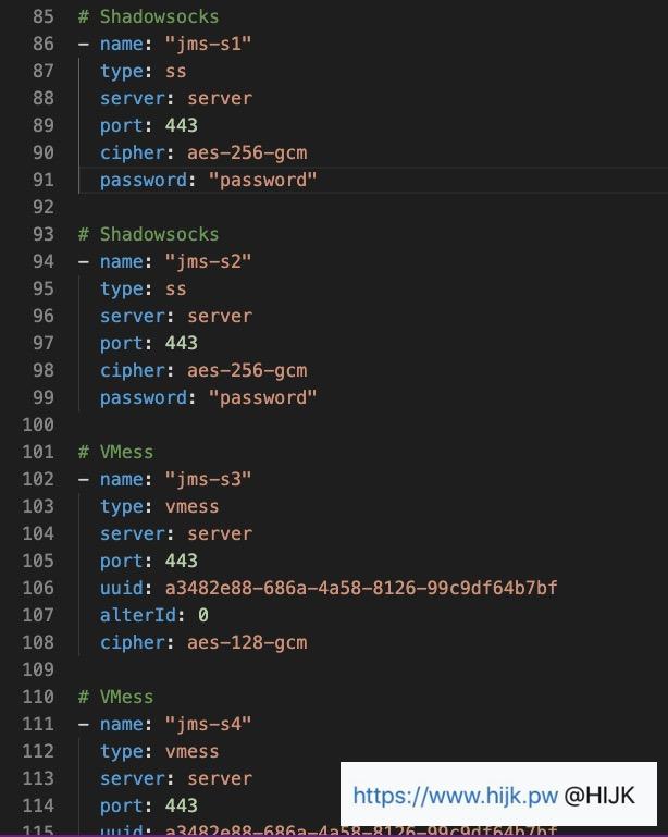 编辑Just My Socks服务端信息