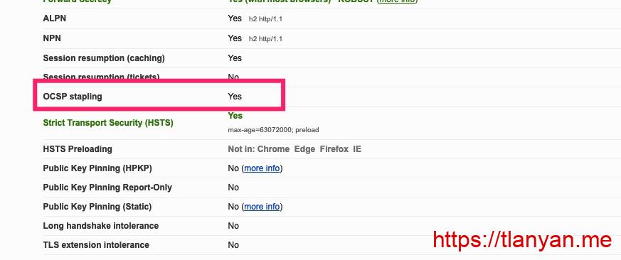 网站的OCSP Stapling未开启