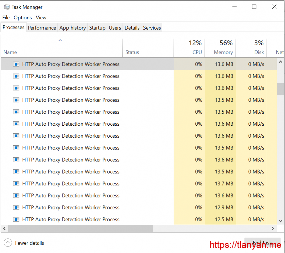 大量“HTTP Auto Proxy Detection Worker Process”进程 大量“HTTP Auto Proxy Detection Worker Process”进程