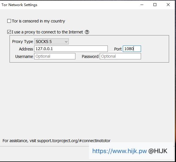 配置Tor浏览器使用代理